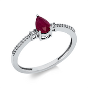 Ring mit Rubin  aus 750/-18 Karat Weißgold mit 20 Diamanten 0