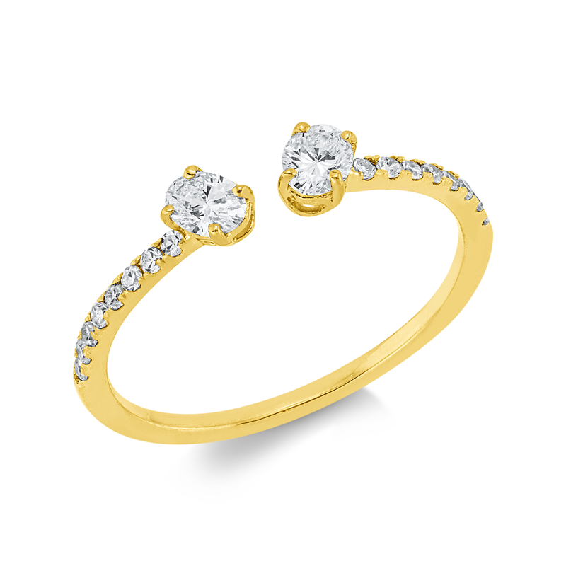 Ring    aus 750/-18 Karat Gelbgold mit 18 Diamanten 0