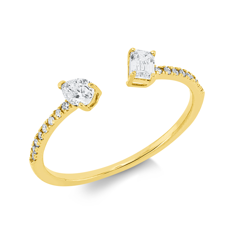 Ring    aus 750/-18 Karat Gelbgold mit 18 Diamanten 0