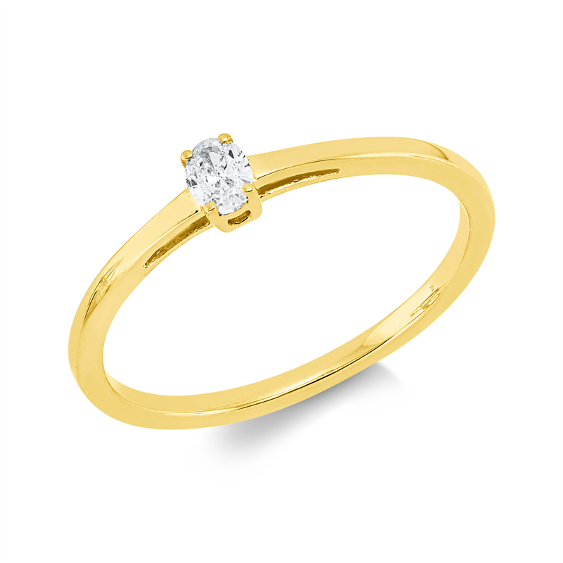 Ring    aus 750/-18 Karat Gelbgold mit 1 Diamant 0