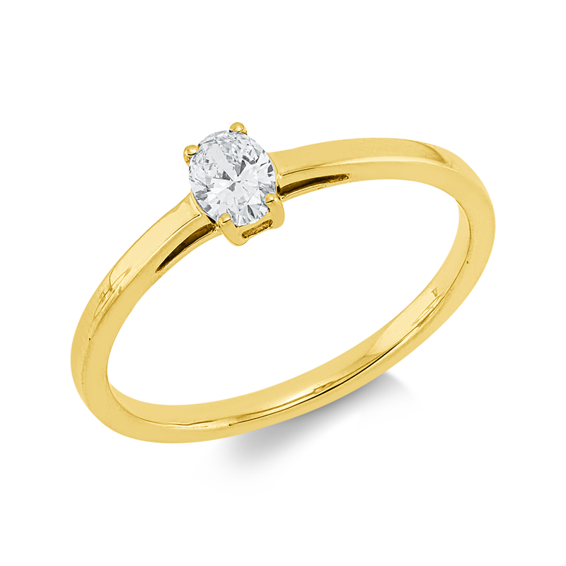 Ring    aus 750/-18 Karat Gelbgold mit 1 Diamant 0