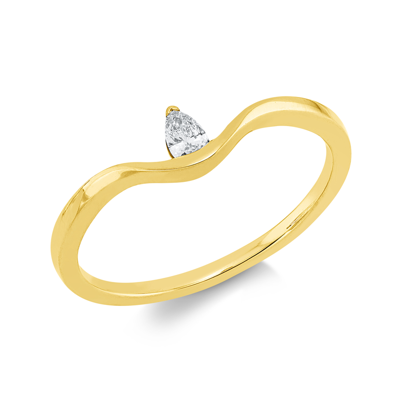 Ring    aus 750/-18 Karat Gelbgold mit 1 Diamant 0