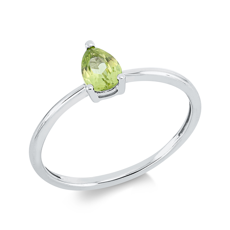Ring mit Peridot  aus 750/-18 Karat Weißgold  