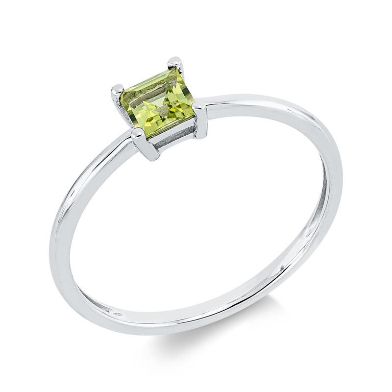 Ring mit Peridot  aus 750/-18 Karat Weißgold  