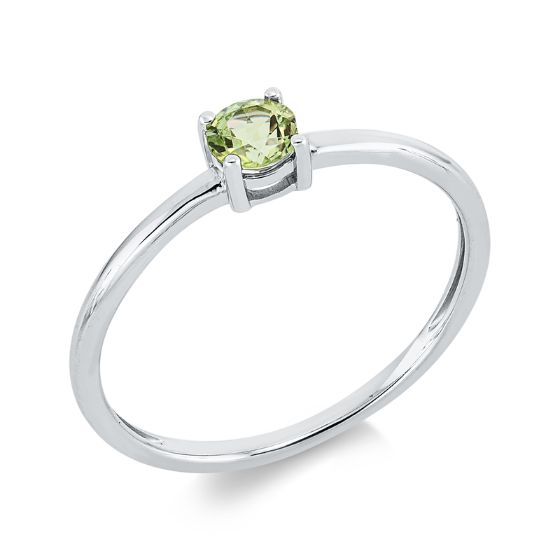 Ring mit Peridot  aus 750/-18 Karat Weißgold  