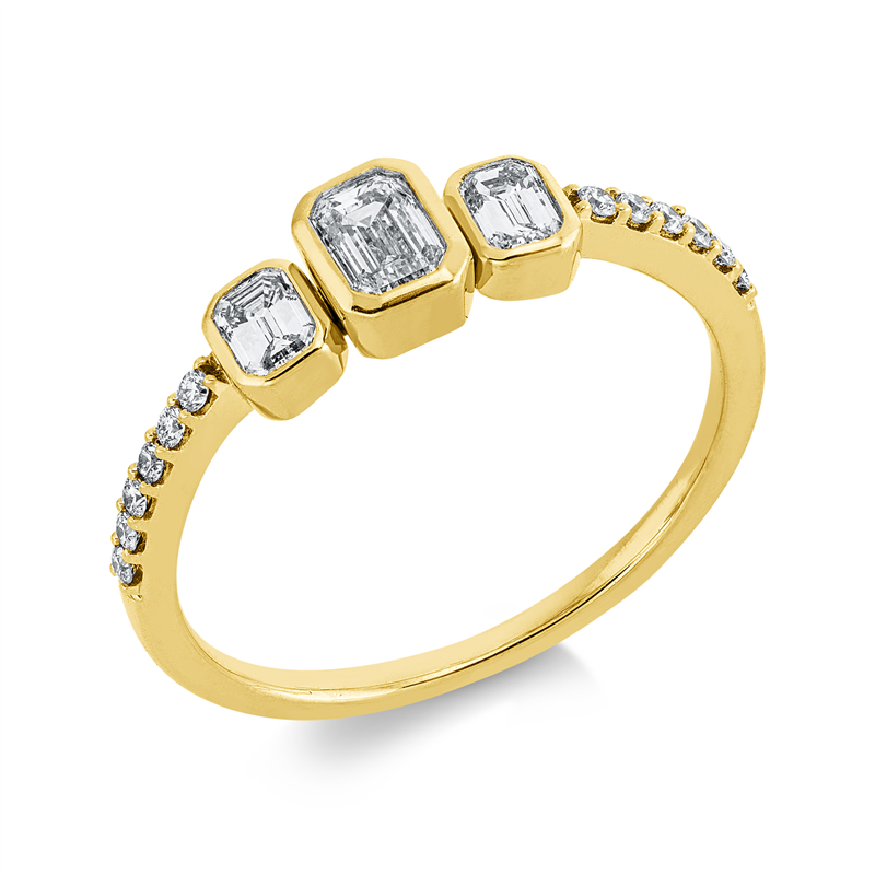 Ring    aus 750/-18 Karat Gelbgold mit 15 Diamanten 0