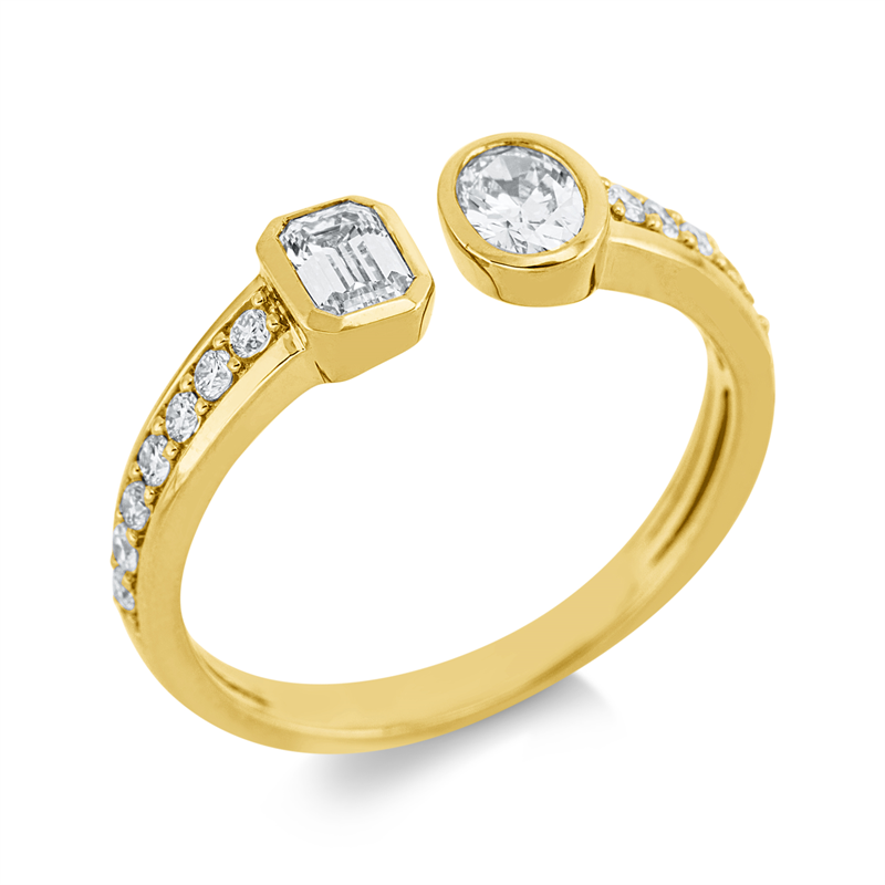 Ring    aus 750/-18 Karat Gelbgold mit 16 Diamanten 0
