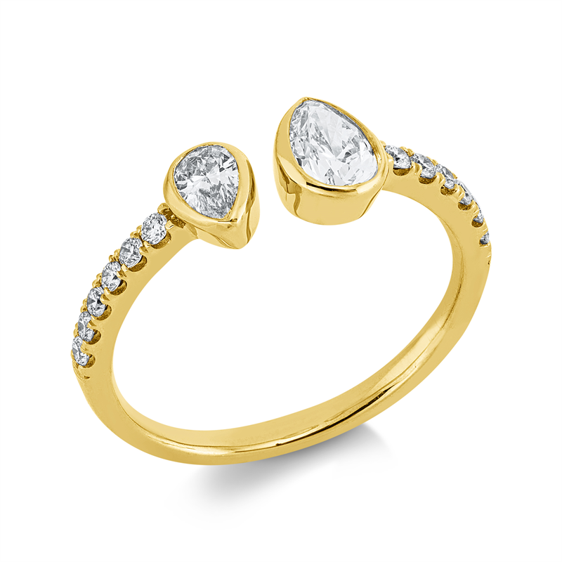 Ring    aus 750/-18 Karat Gelbgold mit 14 Diamanten 0