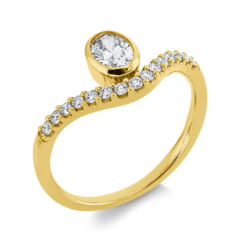 Ring    aus 750/-18 Karat Gelbgold mit 16 Diamanten 0