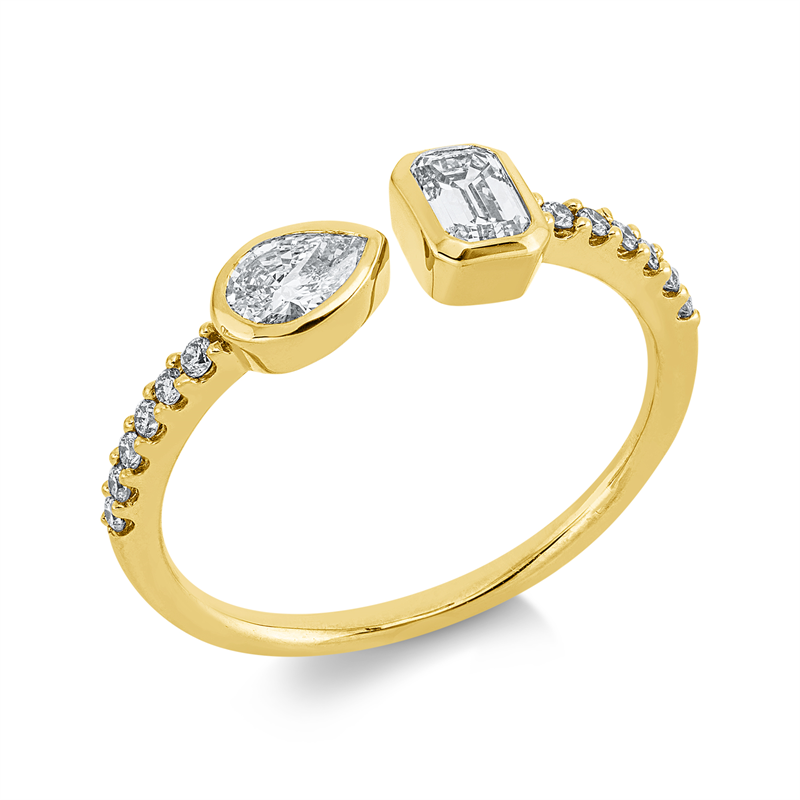 Ring    aus 750/-18 Karat Gelbgold mit 14 Diamanten 0