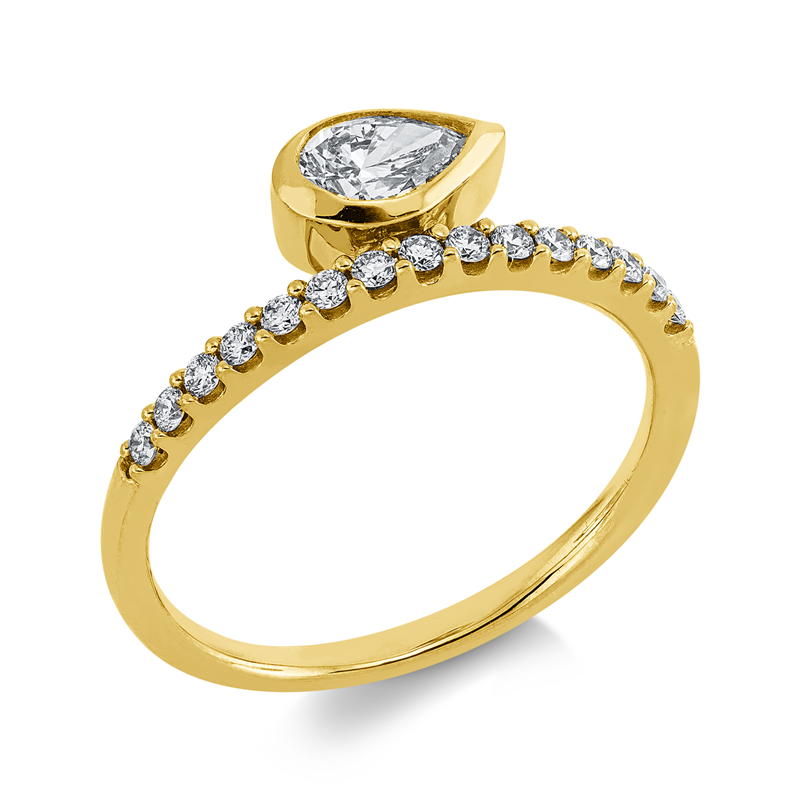 Ring    aus 750/-18 Karat Gelbgold mit 16 Diamanten 0