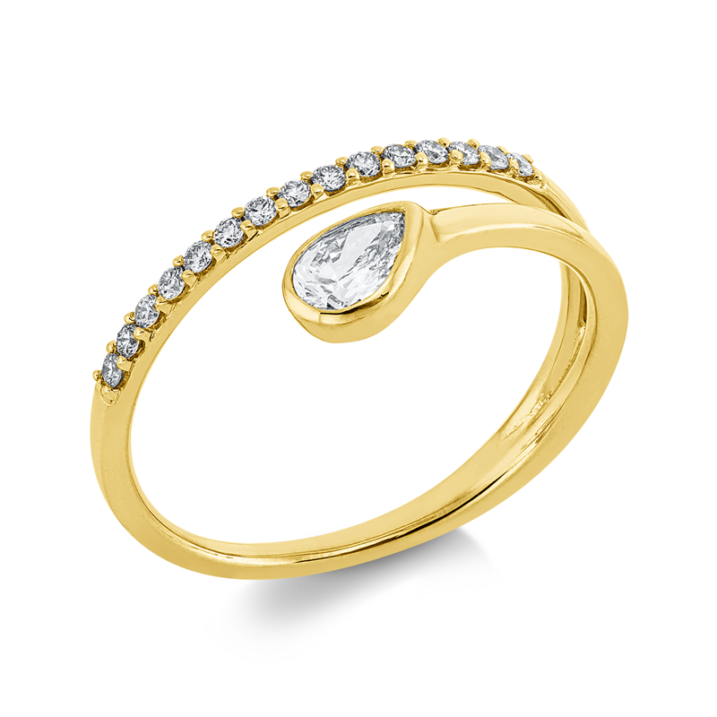 Ring    aus 750/-18 Karat Gelbgold mit 16 Diamanten 0