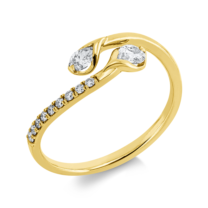 Ring    aus 750/-18 Karat Gelbgold mit 11 Diamanten 0