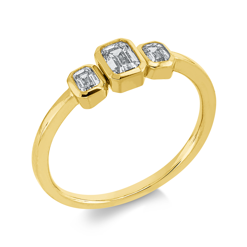 Ring    aus 750/-18 Karat Gelbgold mit 3 Diamanten 0