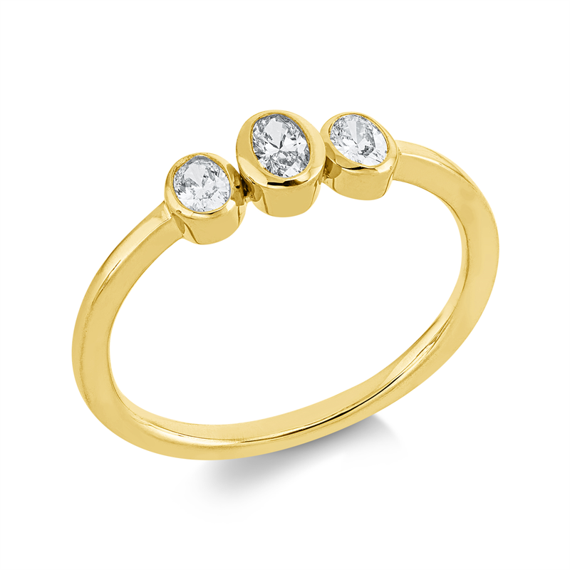 Ring    aus 750/-18 Karat Gelbgold mit 3 Diamanten 0