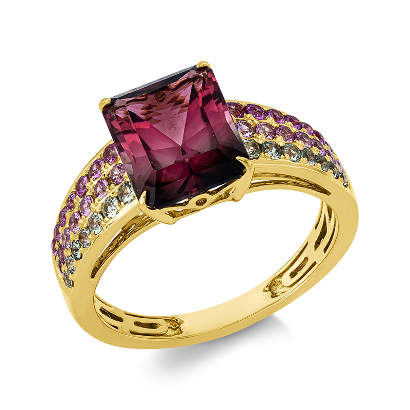 Ring mit Saphir  aus 750/-18 Karat Gelbgold  
