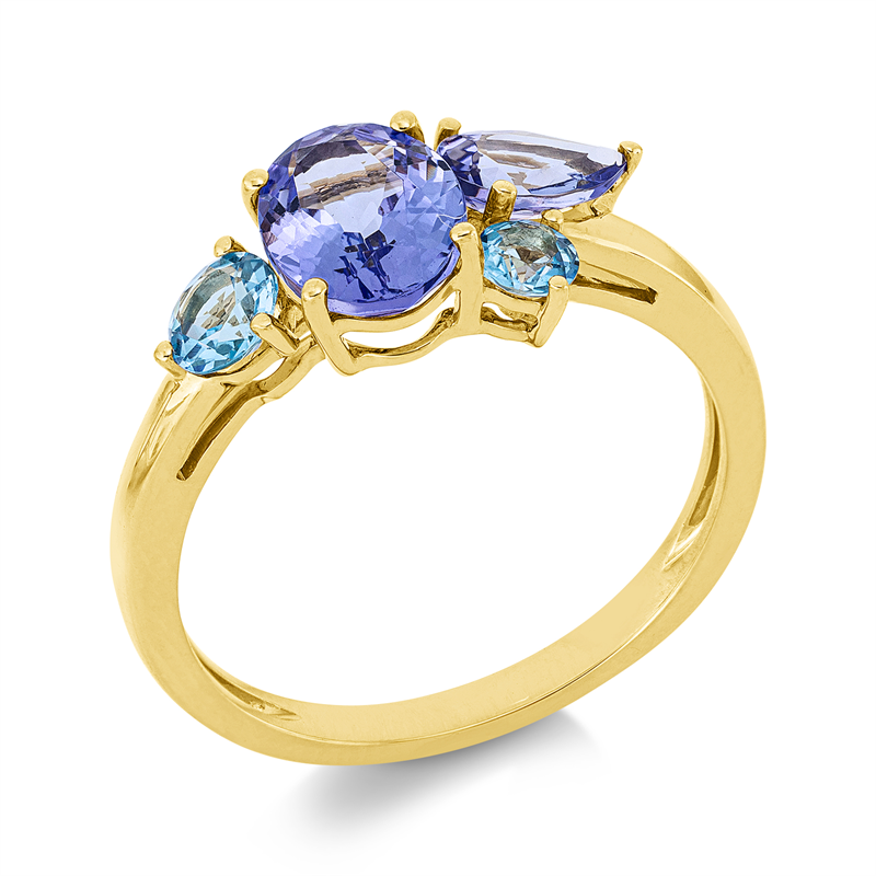 Ring mit Topas  aus 750/-18 Karat Gelbgold  