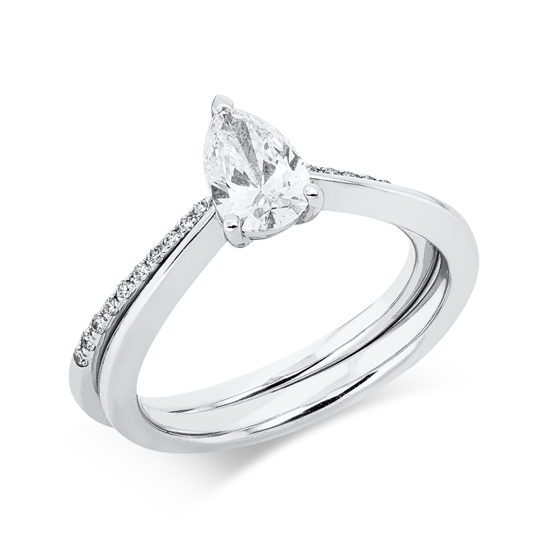 Ring    aus 750/-18 Karat Weißgold mit 21 Diamanten 0