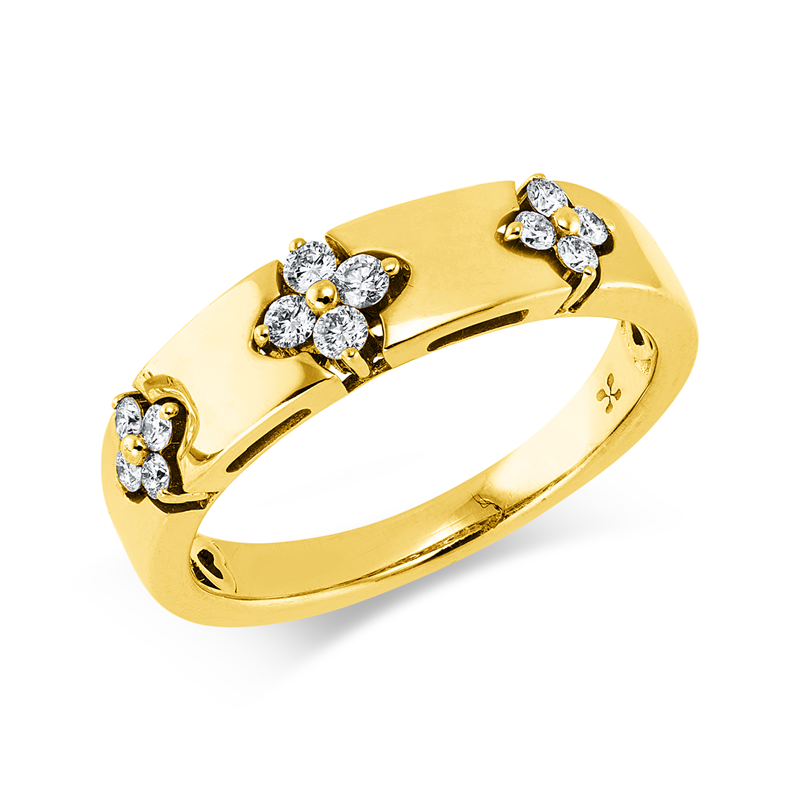 Ring    aus 585/-14 Karat Gelbgold mit 12 Diamanten 0