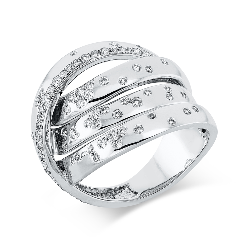 Ring    aus 585/-14 Karat Weißgold mit 78 Diamanten 0