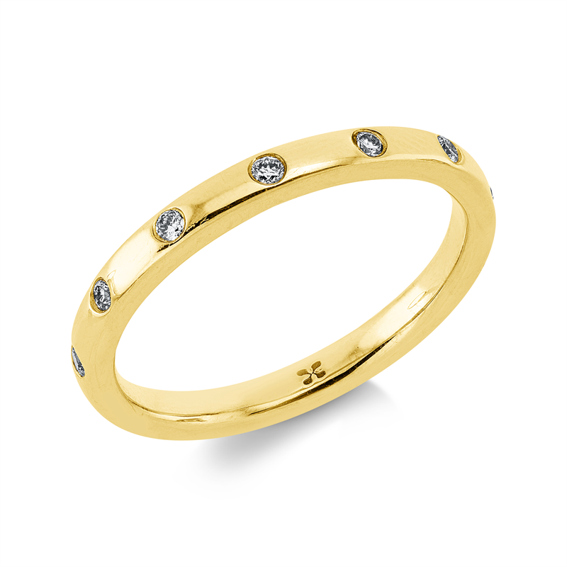 Ring    aus 585/-14 Karat Gelbgold mit 13 Diamanten 0