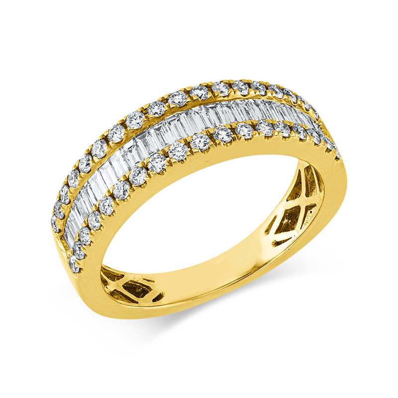 Ring    aus 585/-14 Karat Gelbgold mit 62 Diamanten 0