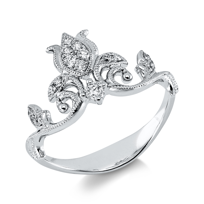 Ring    aus 750/-18 Karat Weißgold mit 17 Diamanten 0