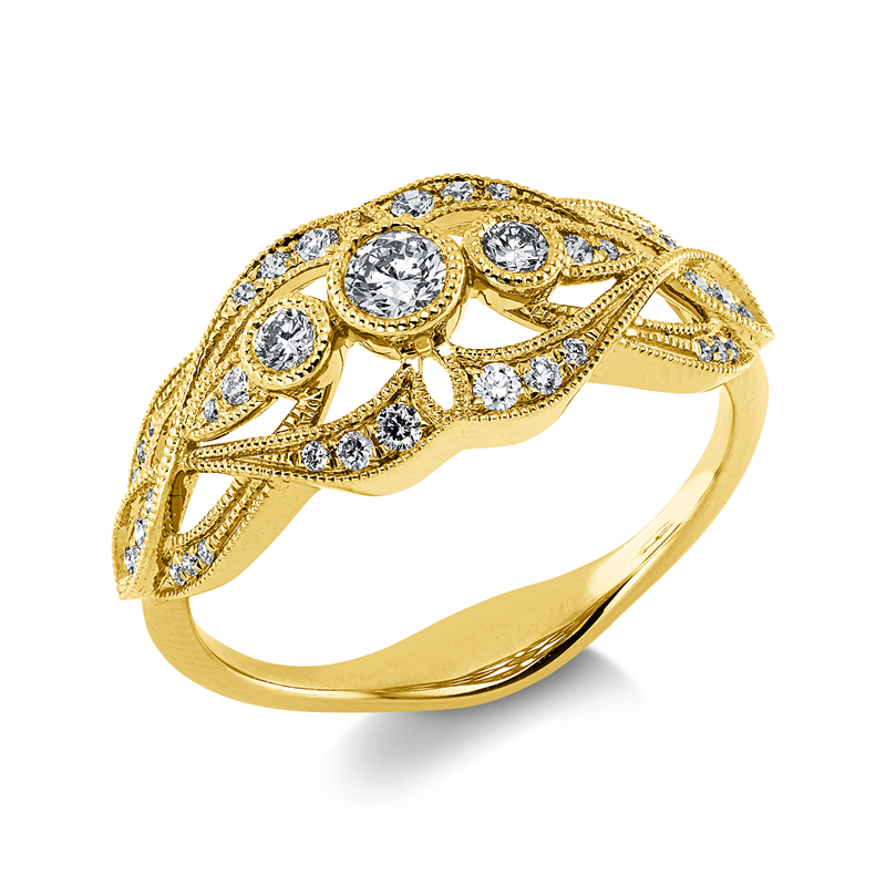 Ring    aus 750/-18 Karat Gelbgold mit 37 Diamanten 0