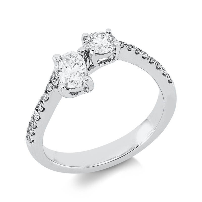 Ring    aus 750/-18 Karat Weißgold mit 18 Diamanten 0