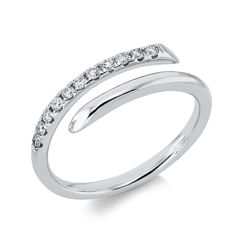 Ring    aus 585/-14 Karat Weißgold mit 11 Diamanten 0