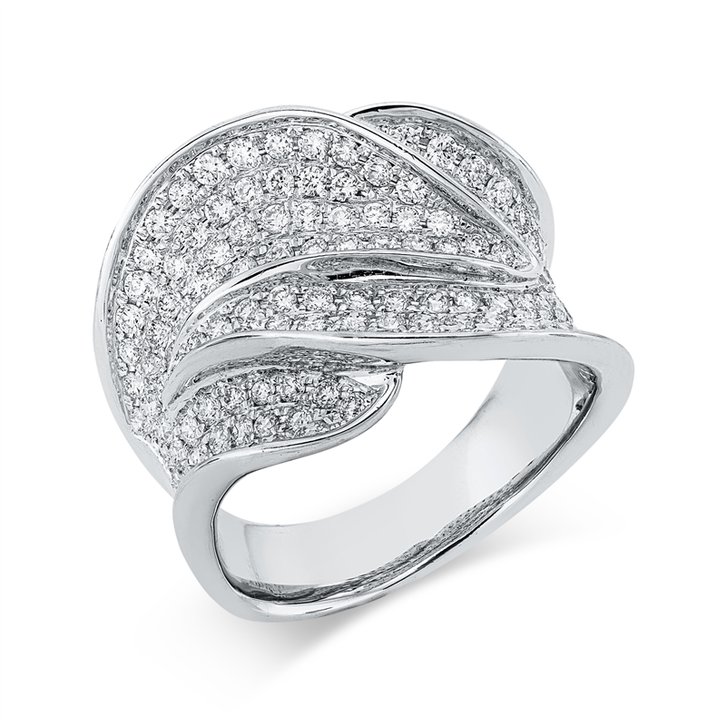 Ring    aus 750/-18 Karat Weißgold mit 144 Diamanten 1