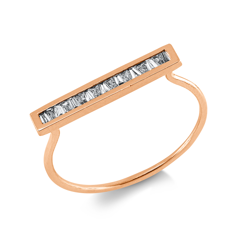 Ring    aus 585/-14 Karat Rotgold mit 17 Diamanten 0