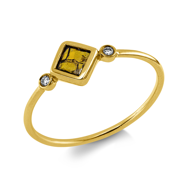 Ring    aus 750/-18 Karat Gelbgold mit 3 Diamanten 0