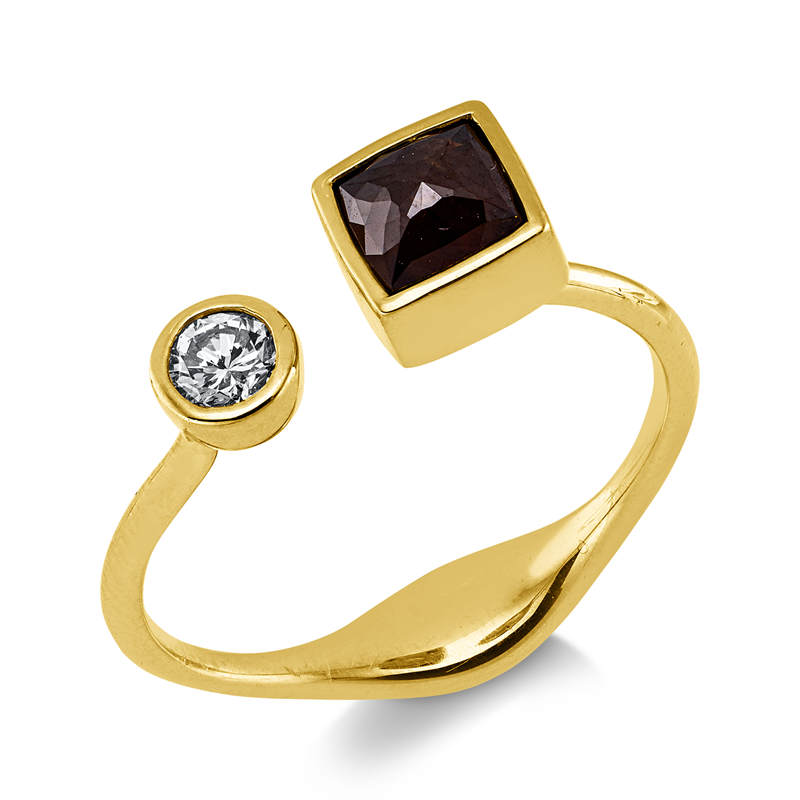 Ring    aus 750/-18 Karat Gelbgold mit 2 Diamanten 0