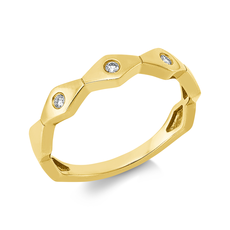 Ring    aus 585/-14 Karat Gelbgold mit 3 Diamanten 0