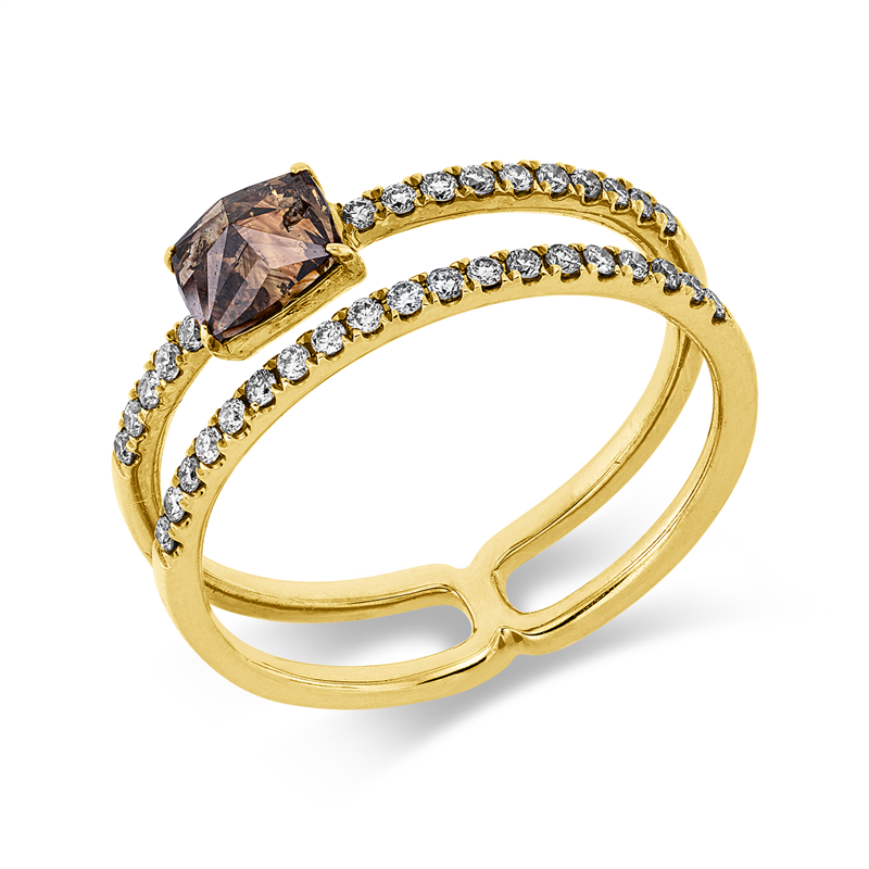 Ring    aus 750/-18 Karat Gelbgold mit 35 Diamanten 0