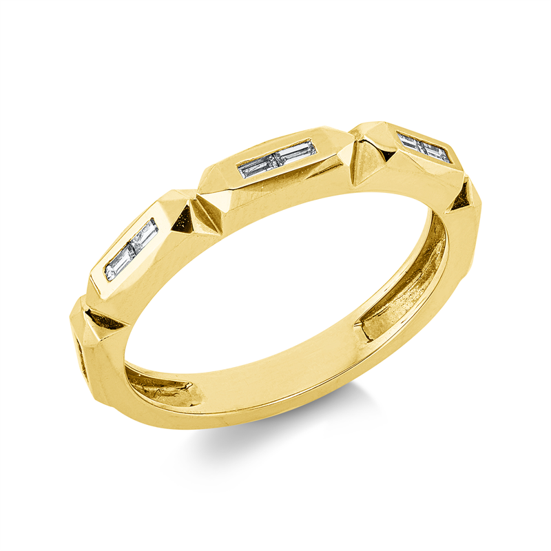 Ring    aus 585/-14 Karat Gelbgold mit 10 Diamanten 0