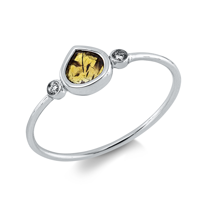 Ring    aus 750/-18 Karat Weißgold mit 3 Diamanten 0