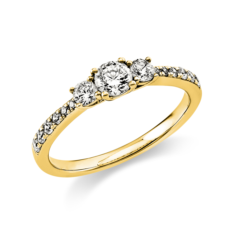 Ring    aus 585/-14 Karat Gelbgold mit 15 Diamanten 0