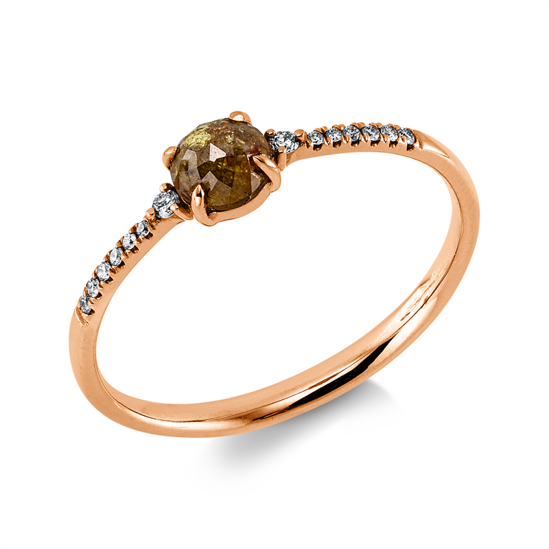 Ring    aus 750/-18 Karat Rotgold mit 15 Diamanten 0