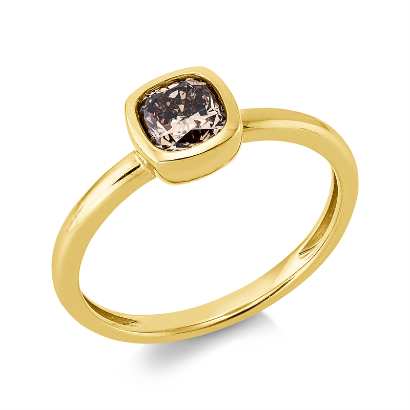 Ring    aus 585/-14 Karat Gelbgold mit 1 Diamant 0
