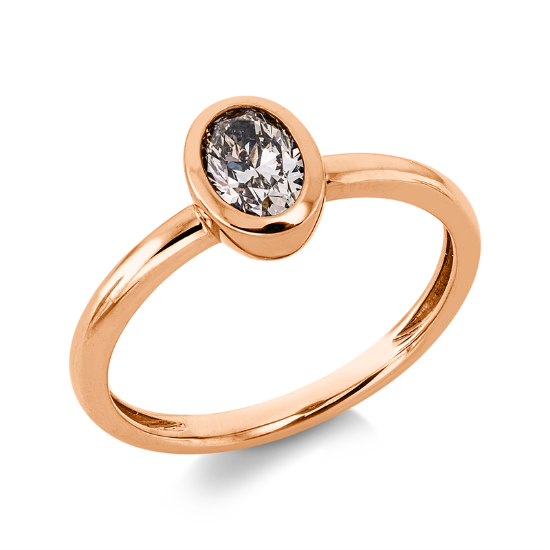 Ring    aus 585/-14 Karat Rotgold mit 1 Diamant 0