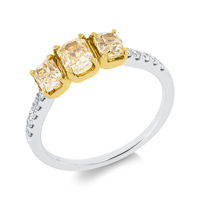 Ring    aus 750/-18 Karat Weißgold / Gelbgold mit 13 Diamanten 1