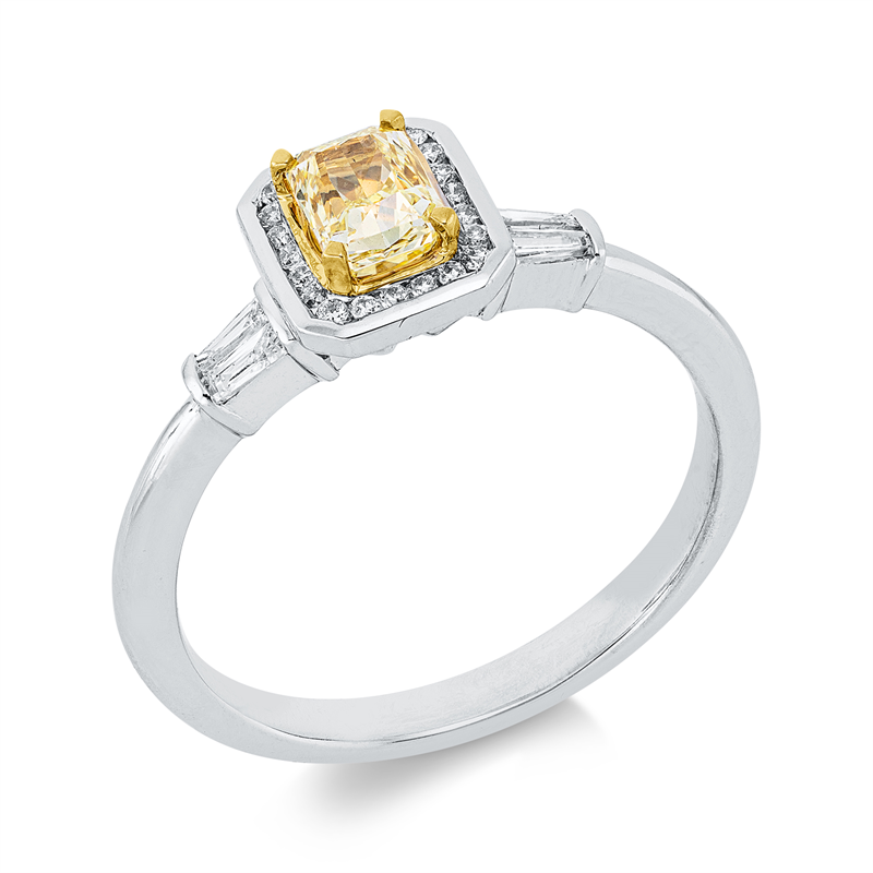 Ring    aus 750/-18 Karat Weißgold / Gelbgold mit 27 Diamanten 0