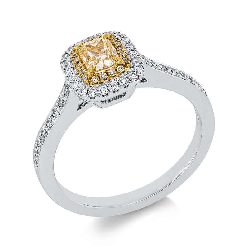 Ring    aus 750/-18 Karat Weißgold / Gelbgold mit 57 Diamanten 0