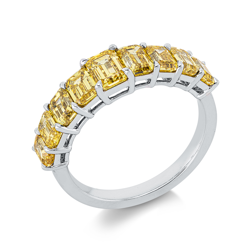 Ring    aus 750/-18 Karat Weißgold / Gelbgold mit 9 Diamanten 2