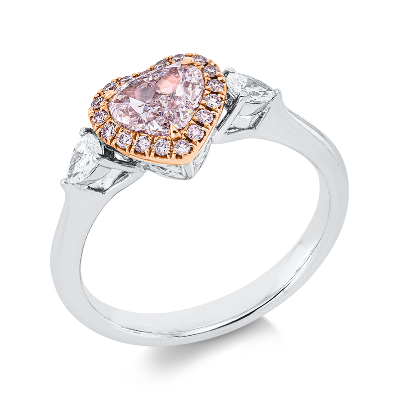 Ring    aus 750/-18 Karat Weißgold / Rotgold mit 21 Diamanten 1