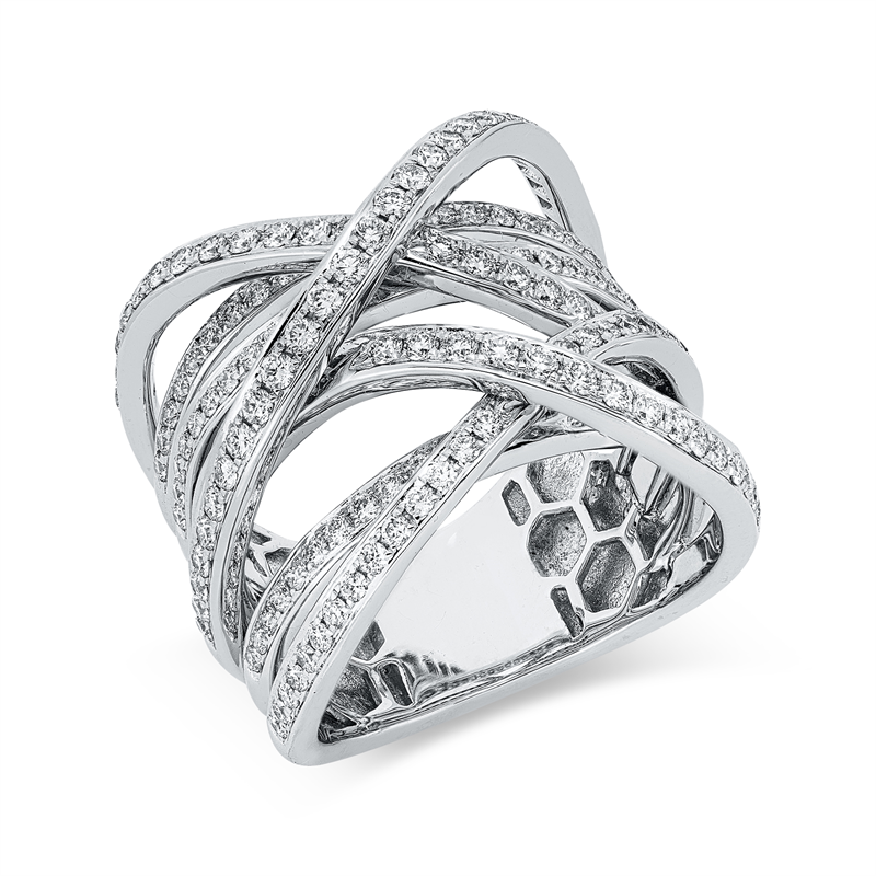 Ring    aus 750/-18 Karat Weißgold mit 157 Diamanten 1