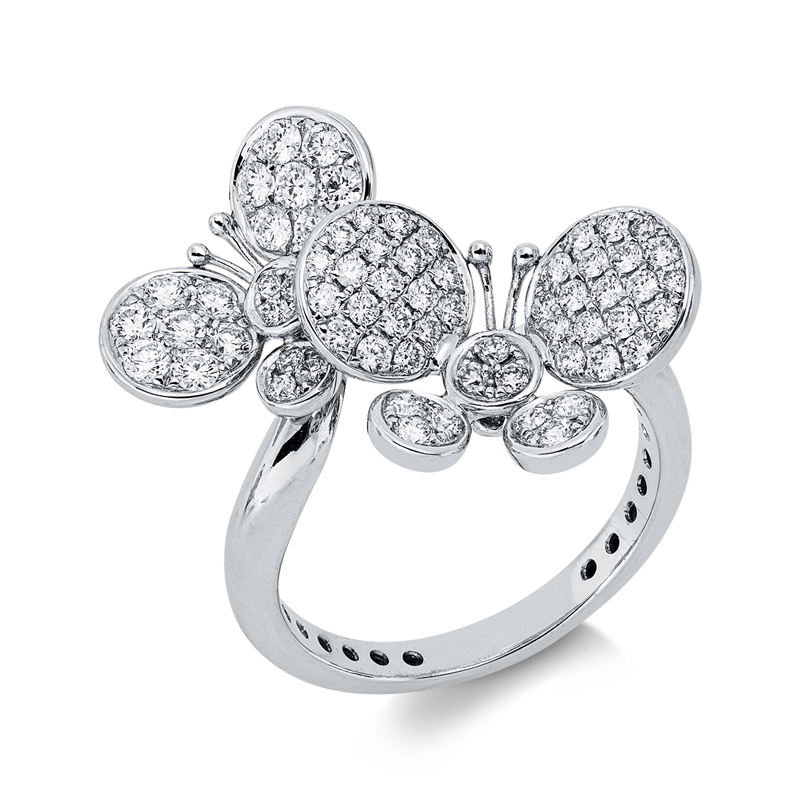 Ring    aus 750/-18 Karat Weißgold mit 70 Diamanten 0