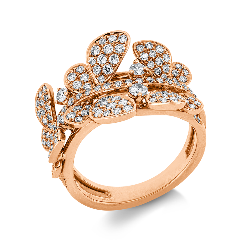 Ring    aus 750/-18 Karat Rotgold mit 136 Diamanten 0